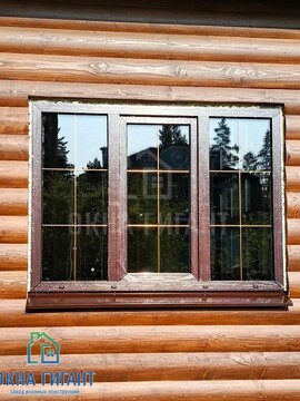 остекление бревенчатого дома деревянными окнами с шпросами - фото 3.jpg